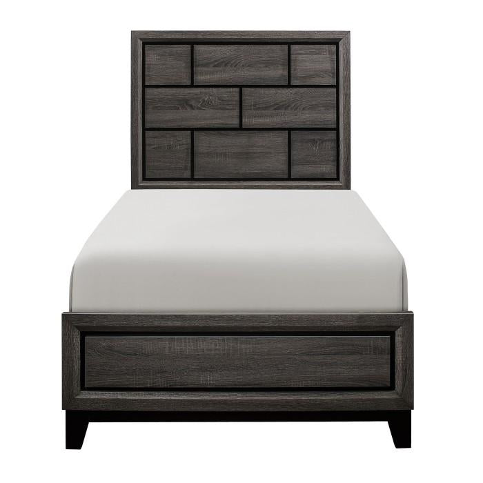 Davi Twin Panel Bed in Gray 1645T-1*