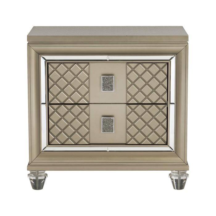 Loudon 2 Drawer Nightstand in Champagne Metallic 1515-4