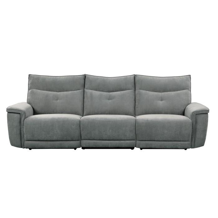 Tesoro Power Double Reclining Sofa w/ Power Headrests in Dark Gray 9509DG-3PWH*
