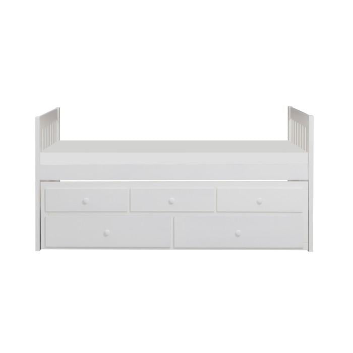 Galen Twin/Twin Trundle Bed with Storage in White B2053PRW-1*