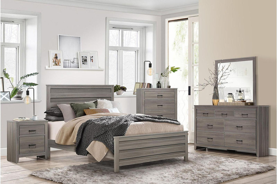 Waldorf 2 Drawer Nightstand in Dark Gray 1902-4 - Nick's Furniture (IL)