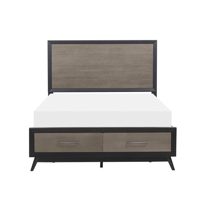 Raku Queen Storage Platform Bed in Gray 1711-1