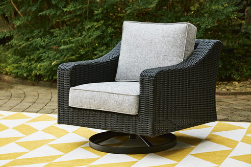 Beachcroft Outdoor Swivel Lounge with Cushion - Nick's Furniture (IL)