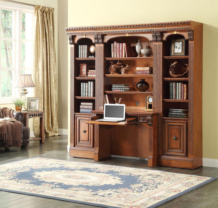 Parker House Huntington 4 Piece Library Desk Wall in Vintage Pecan