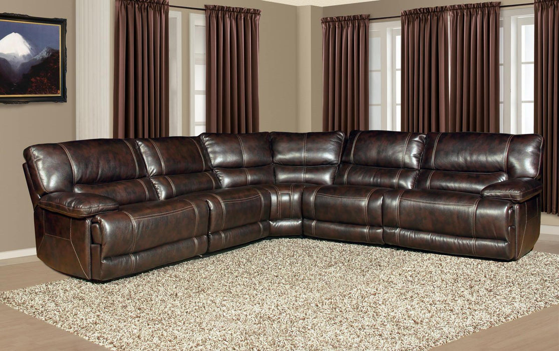 Parker House Pegasus 5pc Power Recliner Sectional in Nutmeg