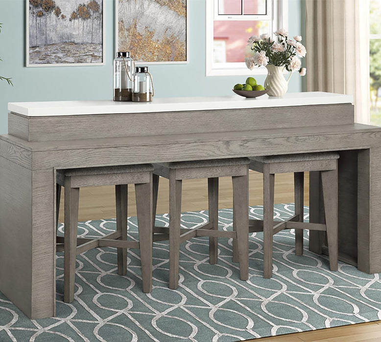 Parker House Pure Modern Everywhere Console with 3 Stools in Moon Stone-4