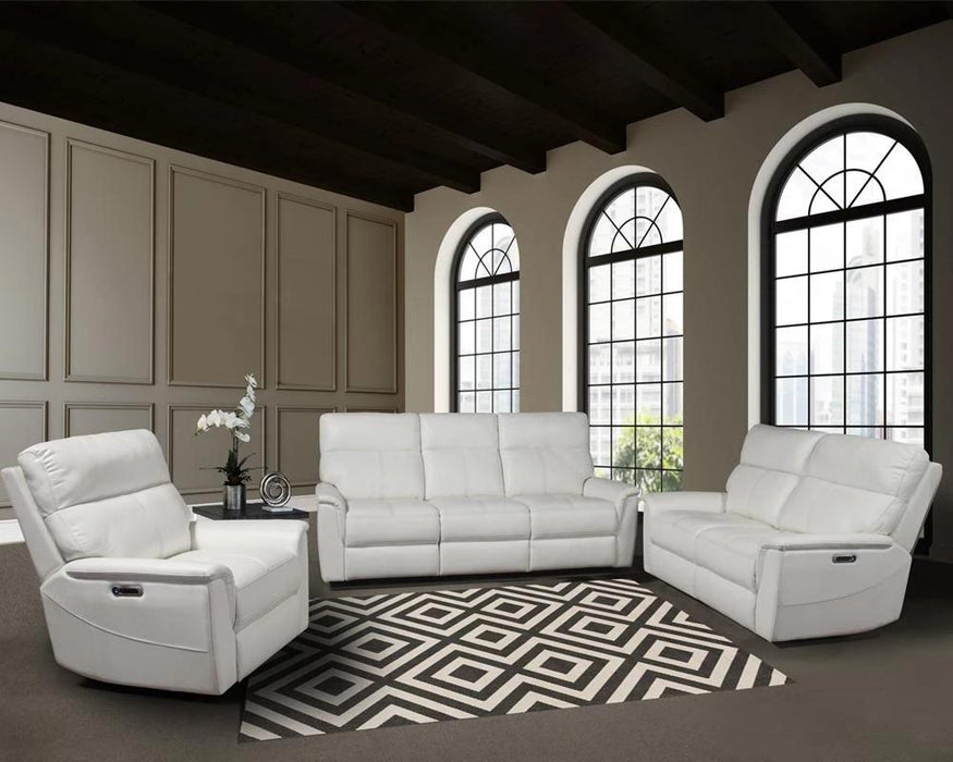 Parker House Reed Power Loveseat in Pure White