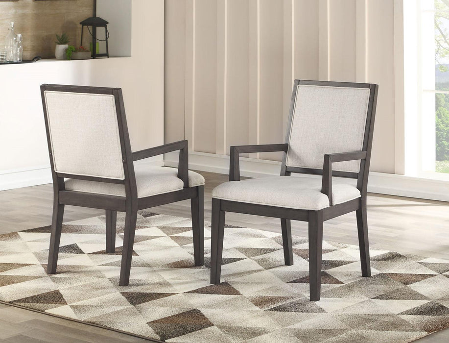 Steve Silver Mila Arm Chair in Washed Grey (Set of 2)
