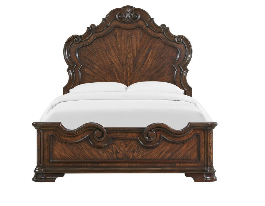 Steve Silver Royale King Panel Bed in Brown Cherry