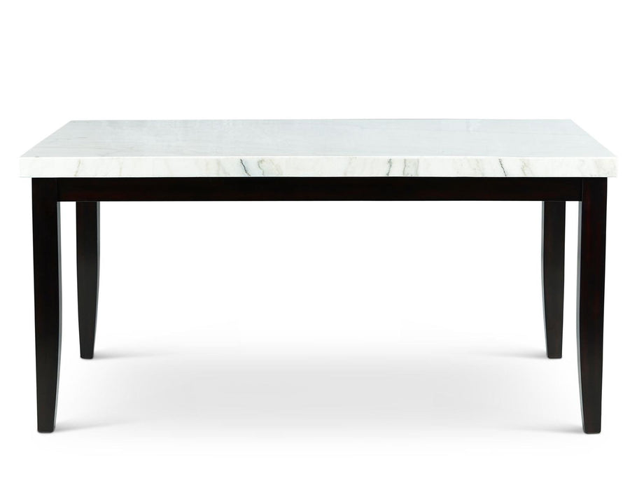 Steve Silver Westby White Marble Top Dining Table in Ebony Wood