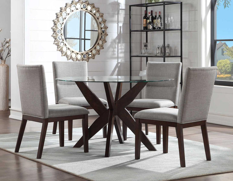 Steve Silver Amalie Round Dining Table in Walnut