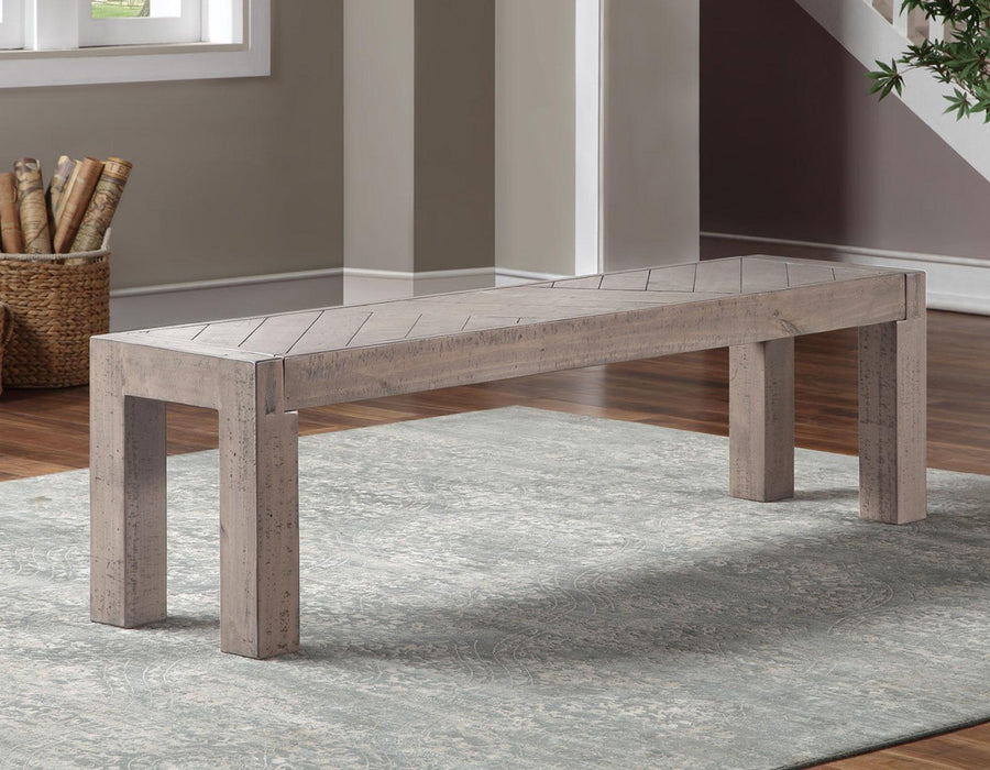 Steve Silver Auckland Reclaimed Wood Bench in Weathered Grey