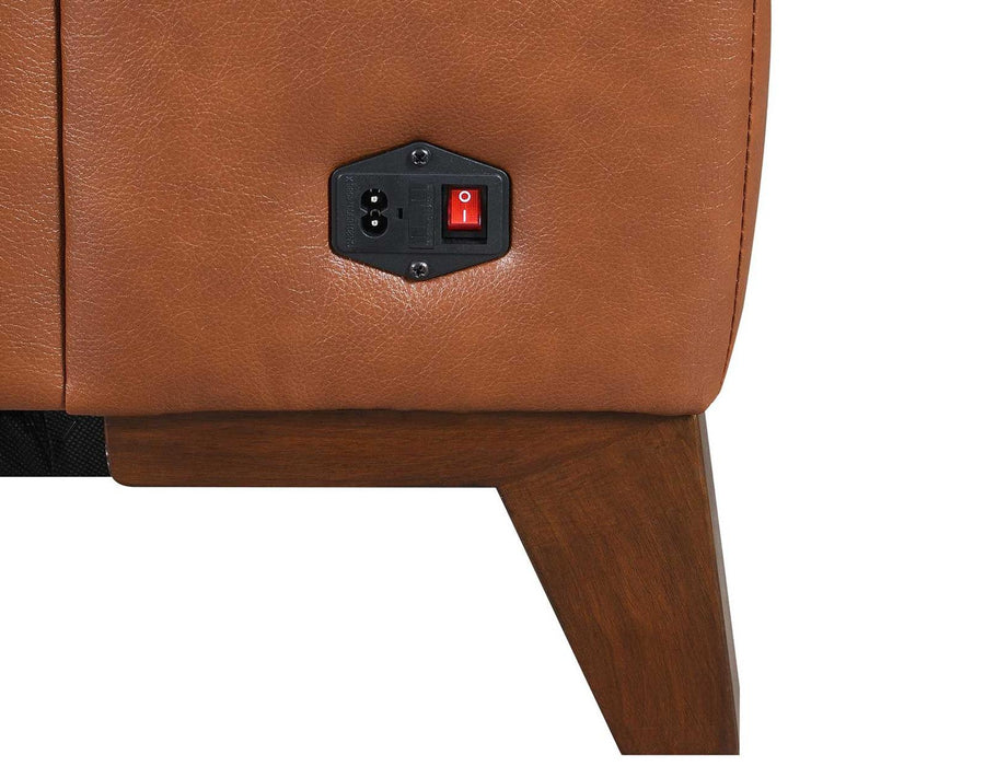 Steve Silver Bergamo Dual-Power Leather Reclining Sofa in Mocha