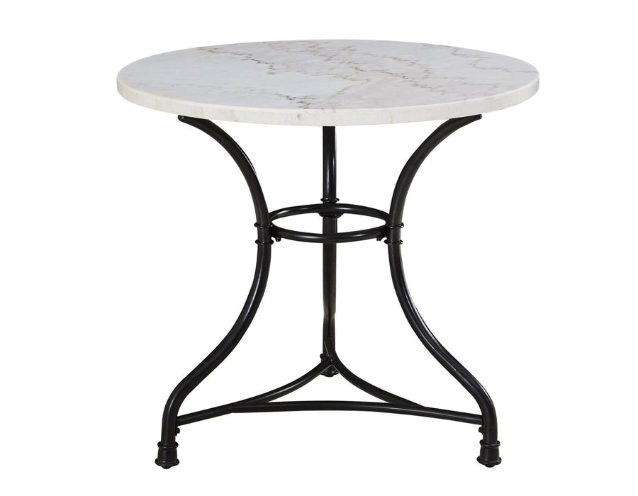Steve Silver Claire Round White Marble Top Dining Table in White