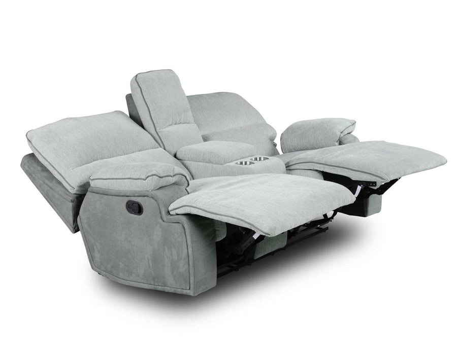 Steve Silver Cyprus Manual Reclining Console Loveseat in Two-Tone Cloud