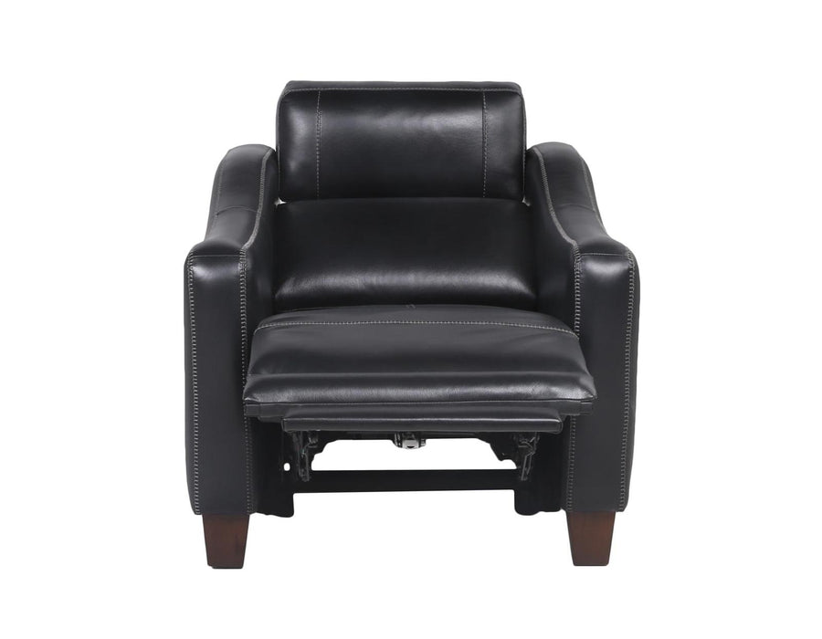 Steve Silver Giorno Dual Power Leather Recliner in Midnight