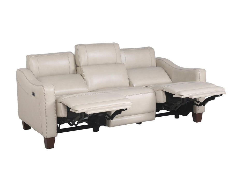 Steve Silver Giorno Dual Power Leather Sofa in Ivory