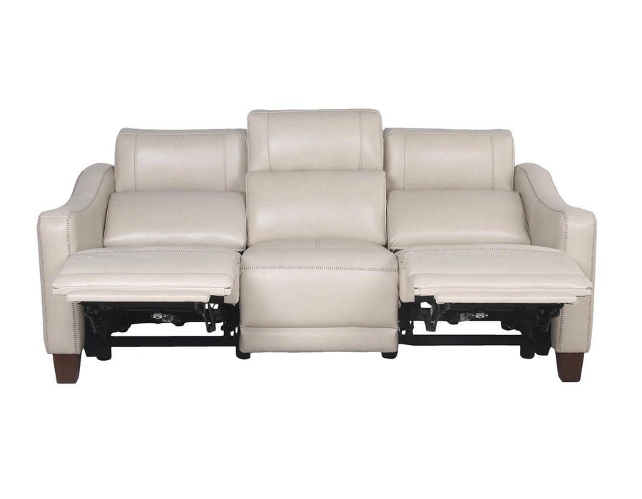 Steve Silver Giorno Dual Power Leather Sofa in Ivory