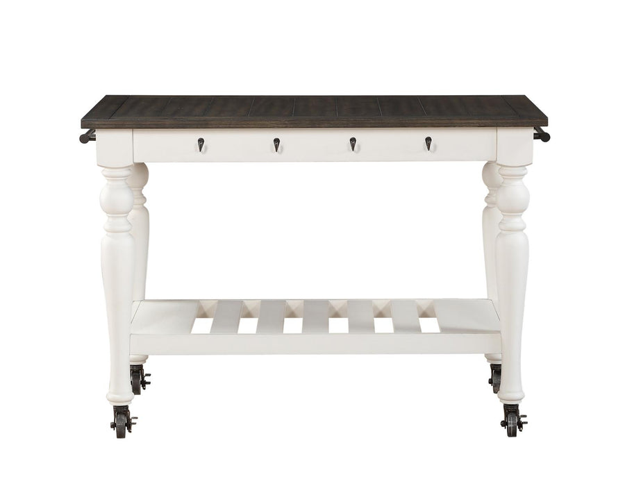 Steve Silver Joanna Kitchen Cart in Two-tone Ivory and Mocha - Nick's Furniture (IL)