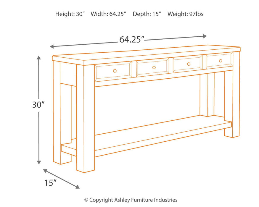 Gavelston Sofa/Console Table - Nick's Furniture (IL)