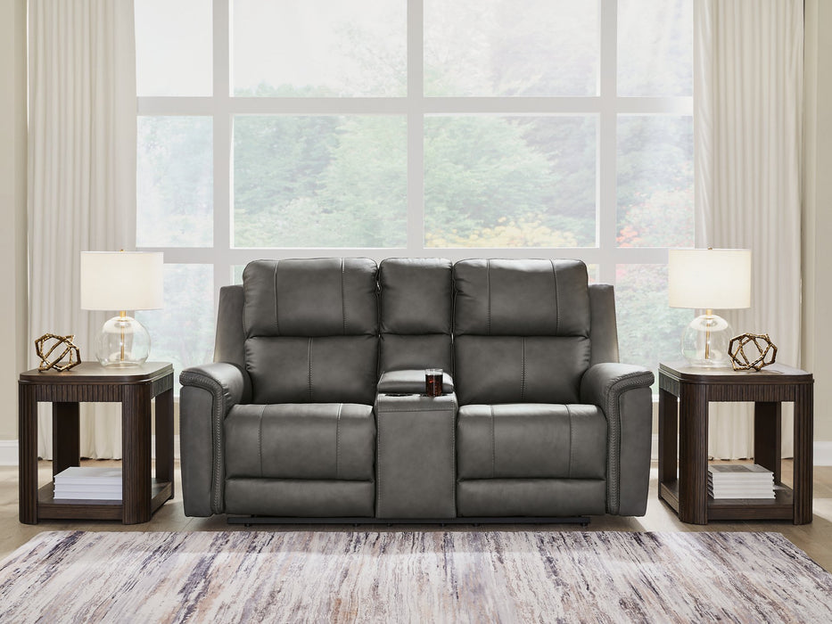 Bleckley Power Reclining Loveseat with Console - Nick's Furniture (IL)