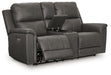 Bleckley Power Reclining Loveseat with Console - Nick's Furniture (IL)