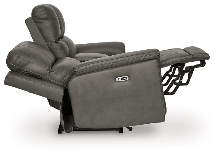 Bleckley Power Reclining Loveseat with Console - Nick's Furniture (IL)