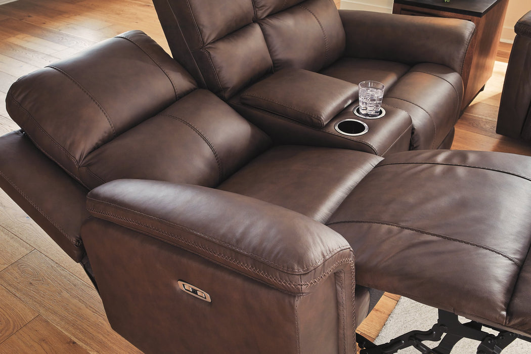 Bleckley Power Reclining Loveseat with Console - Nick's Furniture (IL)