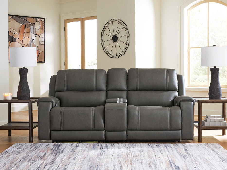 5Z - Pittson Power Reclining Sectional Loveseat with Console - Nick's Furniture (IL)