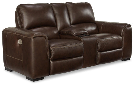Alessandro Power Reclining Loveseat with Console - Nick's Furniture (IL)
