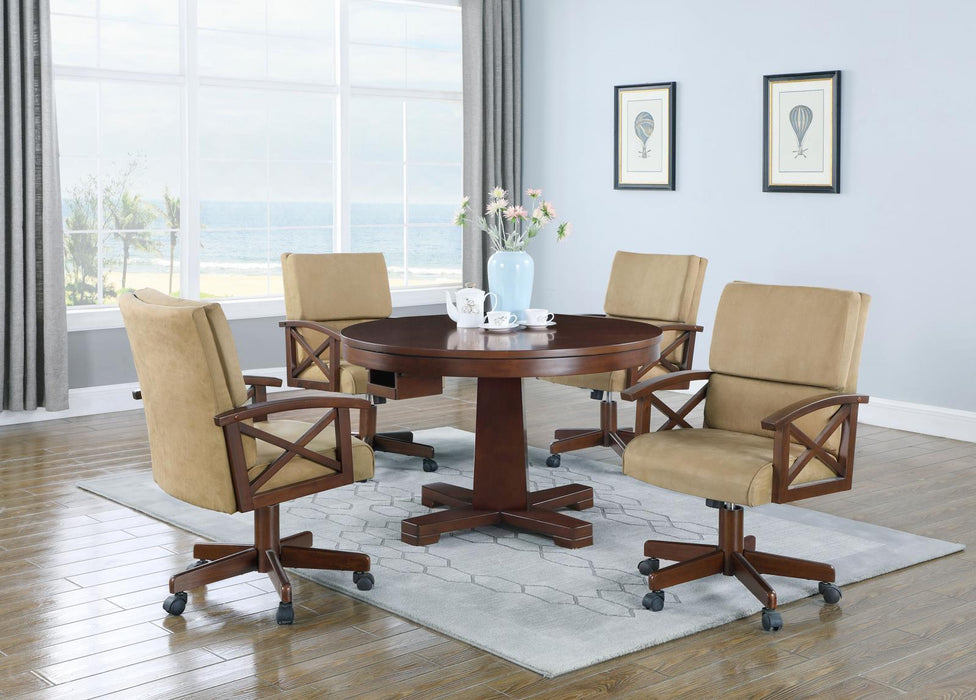 Marietta 5-piece Game Table Set Tobacco and Tan image
