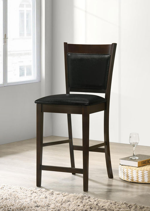Jaden Upholstered Counter Height Stools Black and Espresso (Set of 2) image