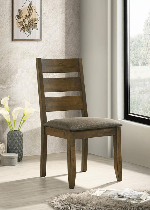 Alston Ladder Back Dining Side Chairs Knotty Nutmeg and Grey (Set of 2) image
