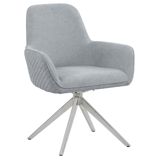 Abby Flare Arm Side Chair Light Grey and Chrome image