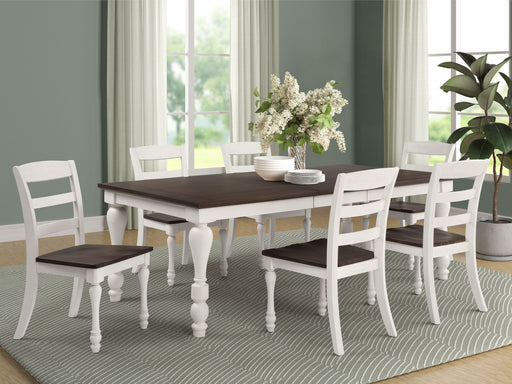 Madelyn 7-piece Rectangle Dining Set Dark Cocoa and Coastal White image