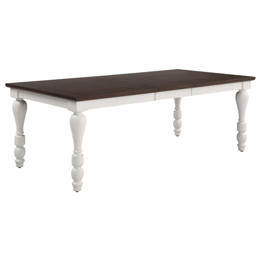 Madelyn Dining Table with Extension Leaf Dark Cocoa and Coastal White image