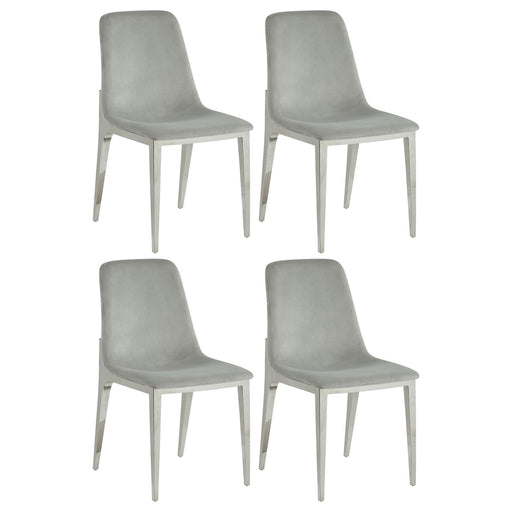 Irene Upholstered Side Chairs Light Grey and Chrome (Set of 4) image