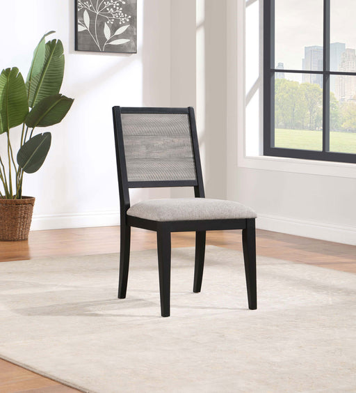Elodie Upholstered Padded Seat Dining Side Chair Dove Grey and Black (Set of 2) image