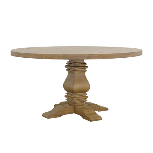 Florence Round Pedestal Dining Table Rustic Smoke image