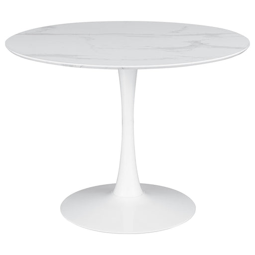 Arkell 40-inch Round Pedestal Dining Table White image