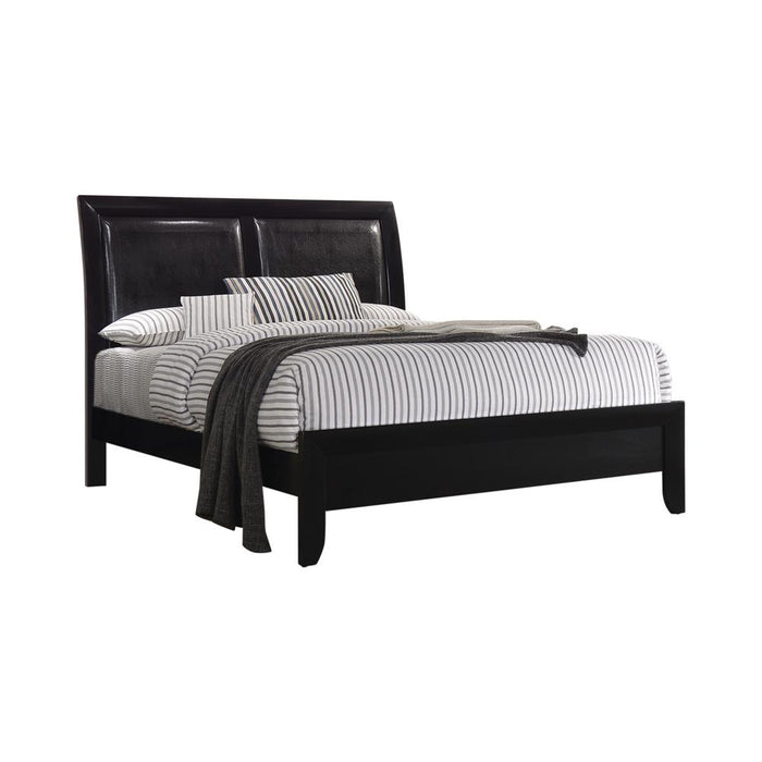 Briana California King Upholstered Panel Bed Black image