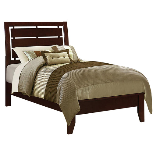 Serenity Twin Panel Bed with Cut-out Headboard Rich Merlot image