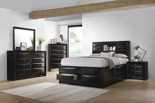 Briana Storage Bedroom Set with Bookcase Headboard Black image