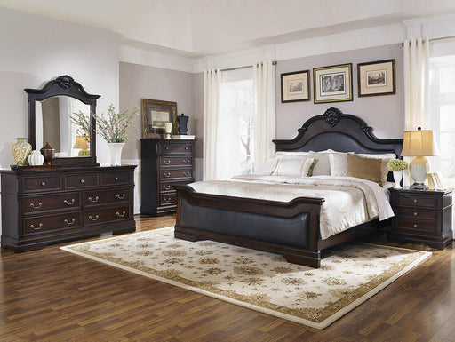 Cambridge Queen Panel Bed Cappuccino and Brown image