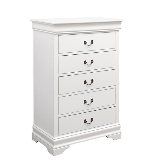 Louis Philippe 5-drawer Chest White image