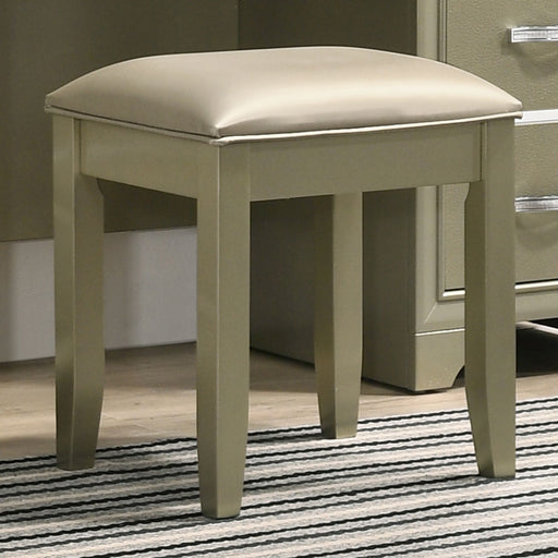 Beaumont Upholstered Vanity Stool Champagne Gold and Champagne image
