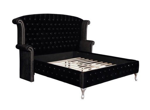 Deanna Queen Tufted Upholstered Bed Black image