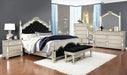Heidi 5-piece Eastern King Tufted Upholstered Bedroom Set Metallic Platinum image