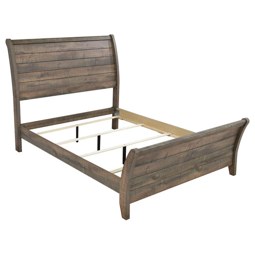Frederick Queen Sleigh Panel Bed Weathered Oak image