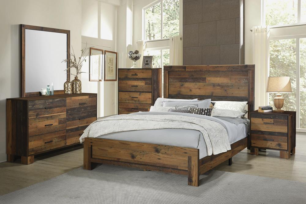 Sidney 4-piece Queen Panel Bedroom Set Rustic Pine image